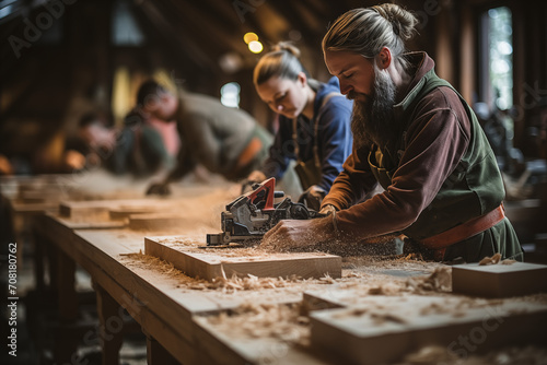 Master in a carpentry workshop