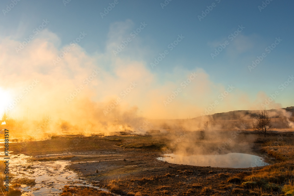 Hot spring near Stokkur geyser, Iceland