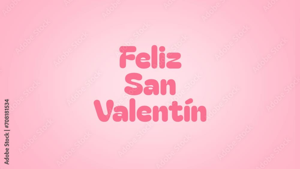 Feliz San Valentín texto de color rosado sobre un fondo con degradado rosado en formato horizontal para redes sociales