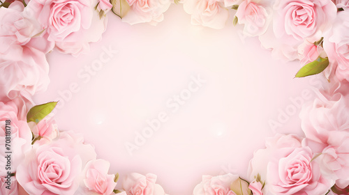 Pink rose flower composition background, decorative flower background pattern, floral border background