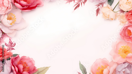 Pink rose flower composition background, decorative flower background pattern, floral border background