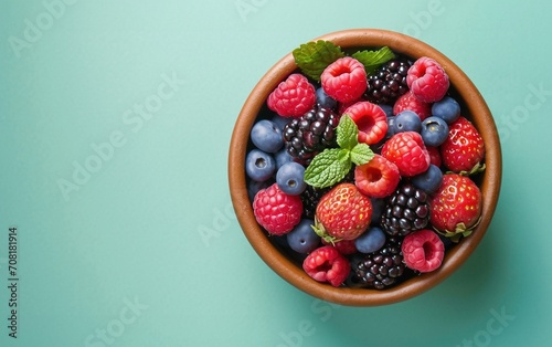 strawberries and blueberries in a bowl