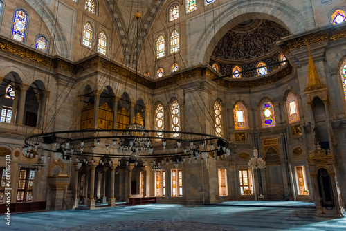 Beautiful interior of the Nuruosmaniye Mosque in Istanbul,  Turkey © Stefano Zaccaria