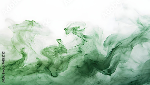  the green smoke is floating in the air