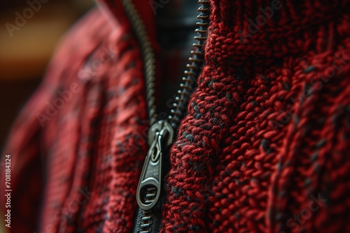 Red Sweater with Zipper