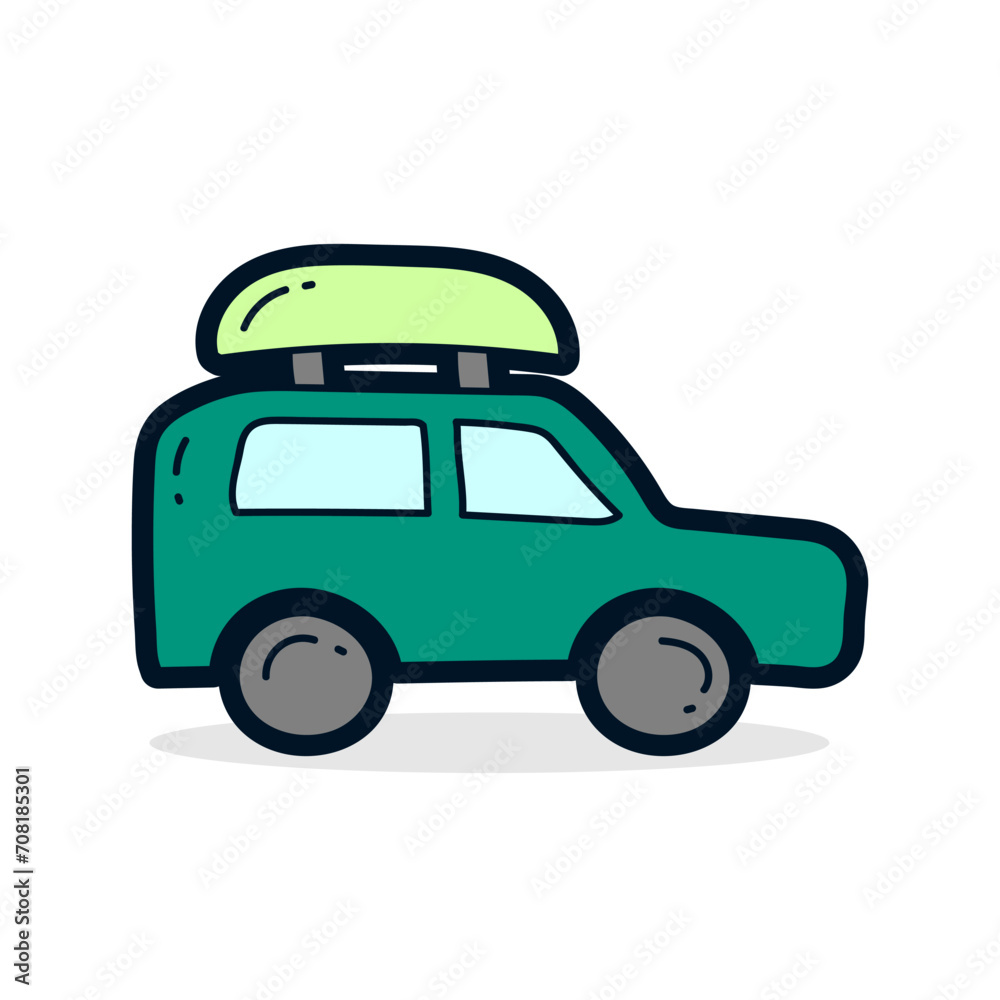 Hand drawn camping car doodle line illustration. Camping car doodle icon vector. Hand drawn camping car doodle line illustration. Camping car doodle icon vector.
