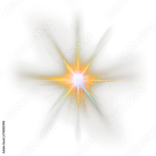Lens Flare Star Isolated on Transparent Background

