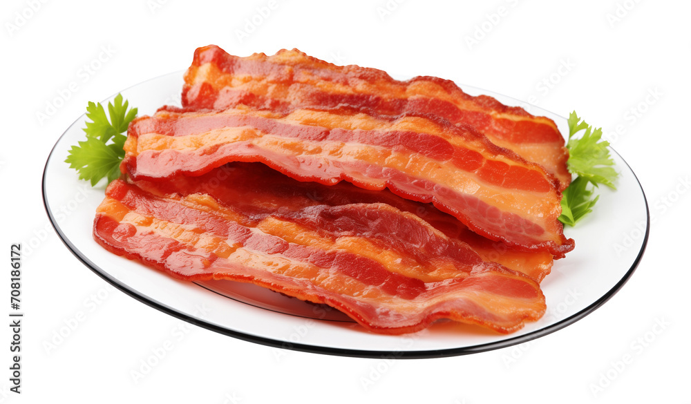 Bacon on Plate Isolated on Transparent Background
Bacon on Plate Isolated on Transparent Background