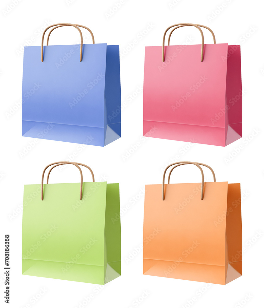 Different Color Paper Bag Set Isolated on Transparent Background
Different Color Paper Bag Set Isolated on Transparent Background