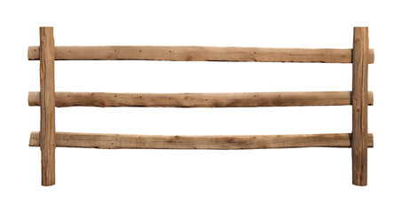Ranch Wood Fence Isolated on Transparent Background
