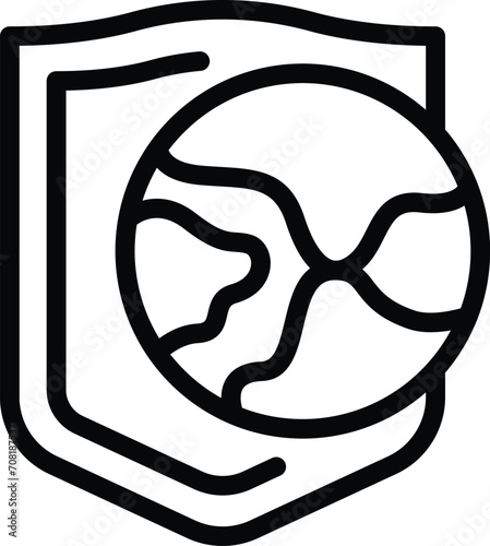 Global ecology protection icon outline vector. Business ecology. Global web managerial