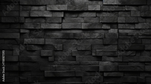 A complete black bricks background only - Generative AI