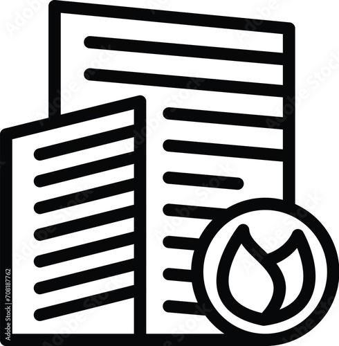 Building ecology icon outline vector. Energy web managerial. Esg ecology
