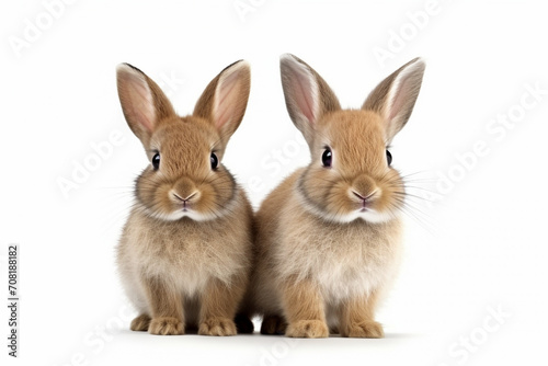 little rabbits isolated on a white background