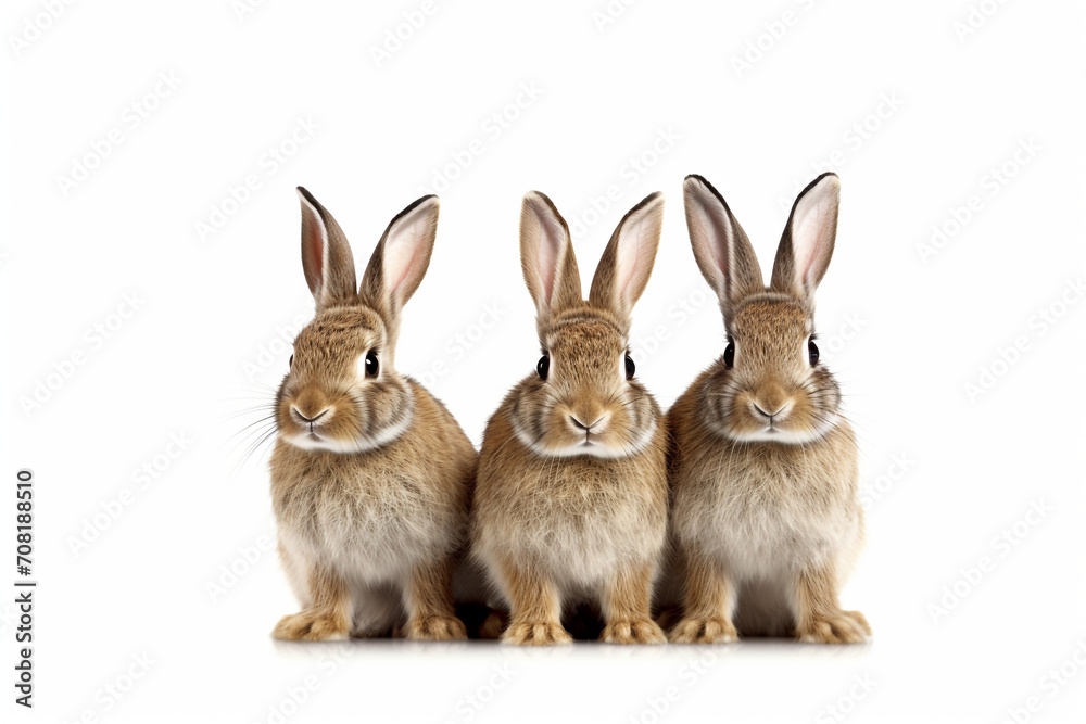 Obraz premium little rabbits isolated on a white background