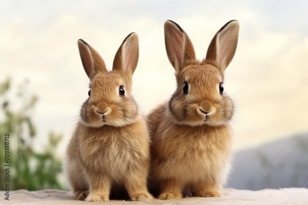 little rabbits isolated on a white background little rabbits isolated on a white background
