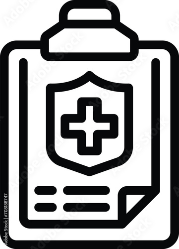 Medical clipboard test icon outline vector. Economy society. Data smart future