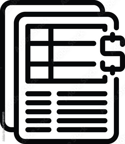 Money papers data icon outline vector. Societal criteria. Business smart ecology