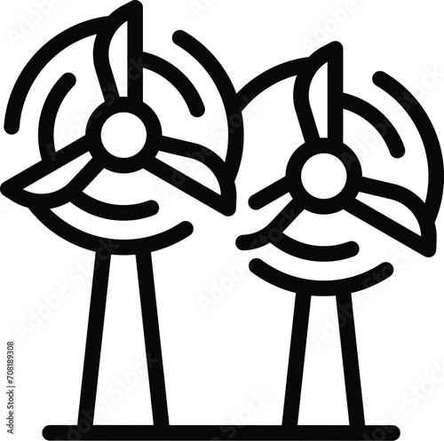 Wind turbine energy icon outline vector. Ecology smart future. Societal energy