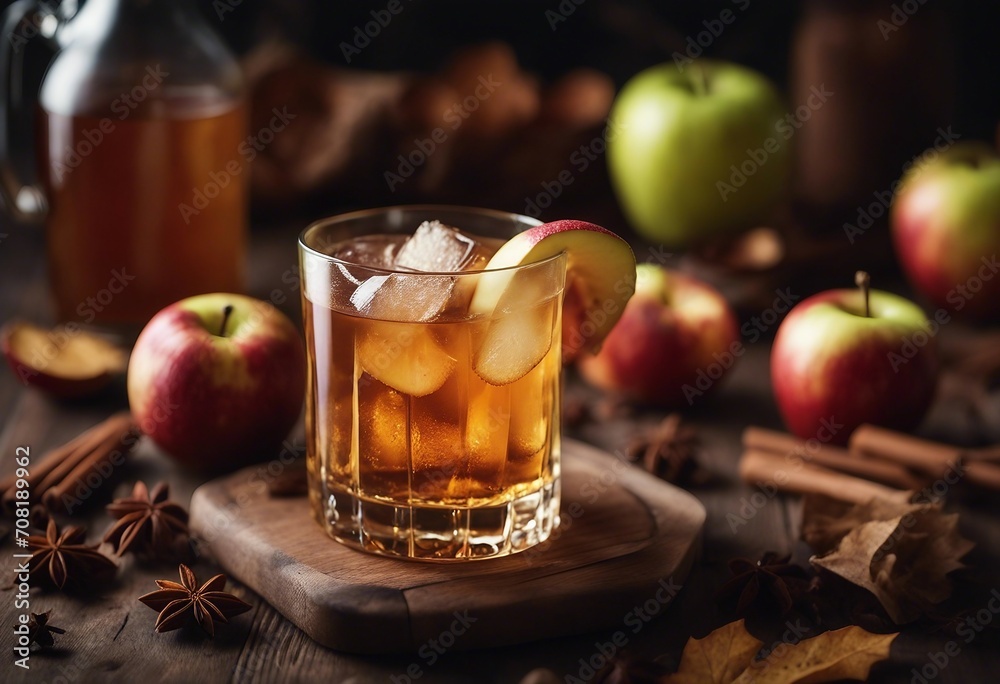 Hard apple cider cocktail with fall spices Hard apple cider cocktail with fall spices