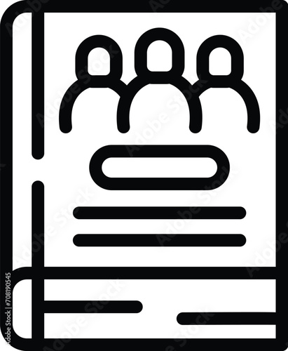 Economic governance book icon outline vector. Financial capital. Society commerce