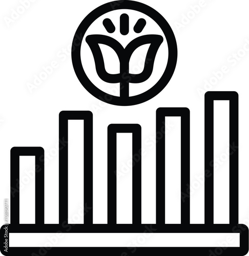 Eco plant chart icon outline vector. Structure economic. Managerial slender