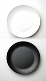 black and white plate isolated on white background	
