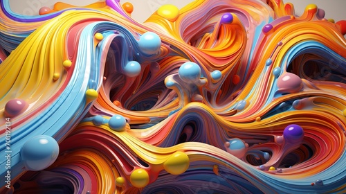 A Mesmerizing 3D Abstract Multicolor Visualization. Generative Ai