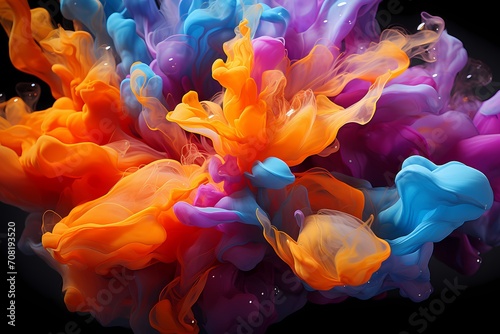 Prismatic liquid cascades in a symphony of colors, creating an abstract masterpiece for your screen