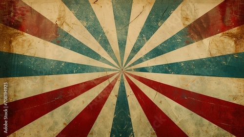 Vintage circus poster background made of old paper with geometric circus lines