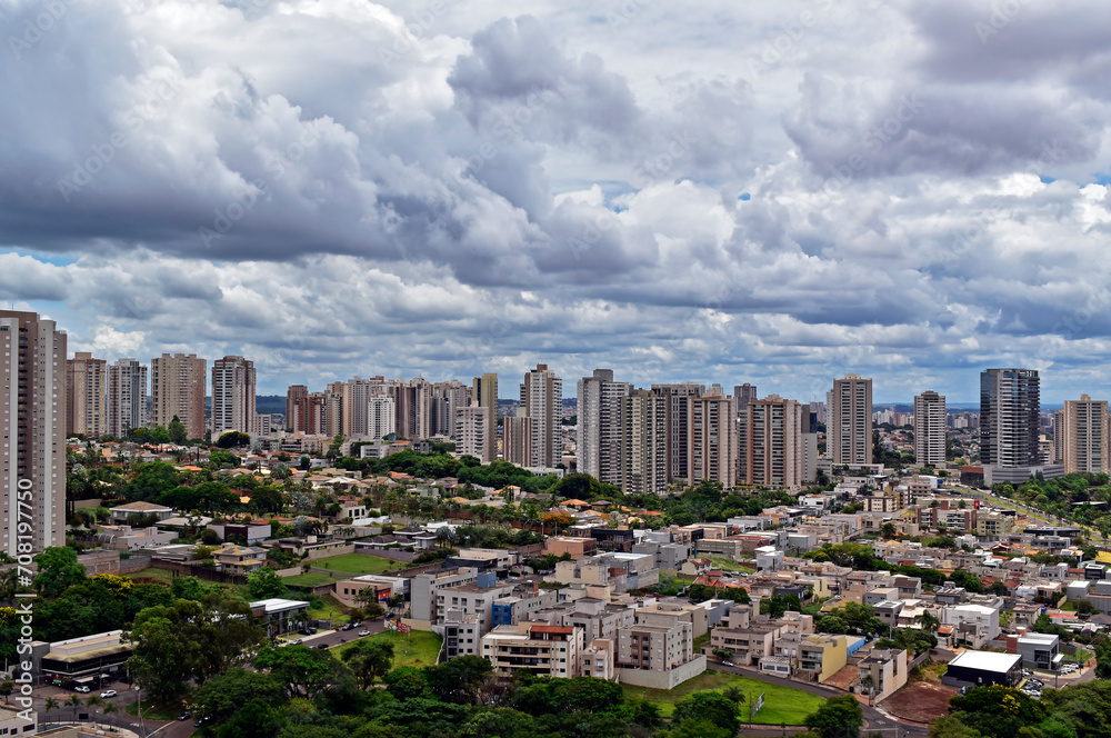 Panoramic view of Ribeirao Preto city in Sao Paulo, Brazil