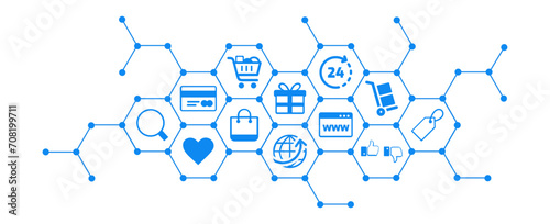 e-commerce , online shopping ,internet purchases concept  vector illustration photo