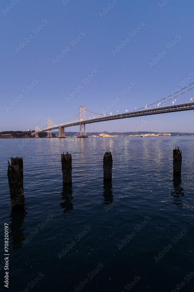 Sunset View of the San Francisco Bay Bridge from the Piers Sunset View of the San Francisco Bay Bridge from the Piers