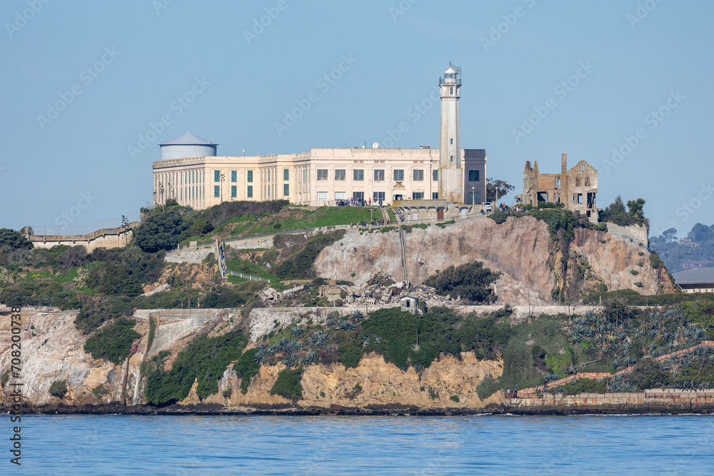 View of Alcatraz prison and island from Fisherman's Wharf