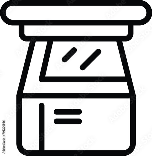 Winter cabin icon outline vector. Hiking rock. Hiker alpinist adventure