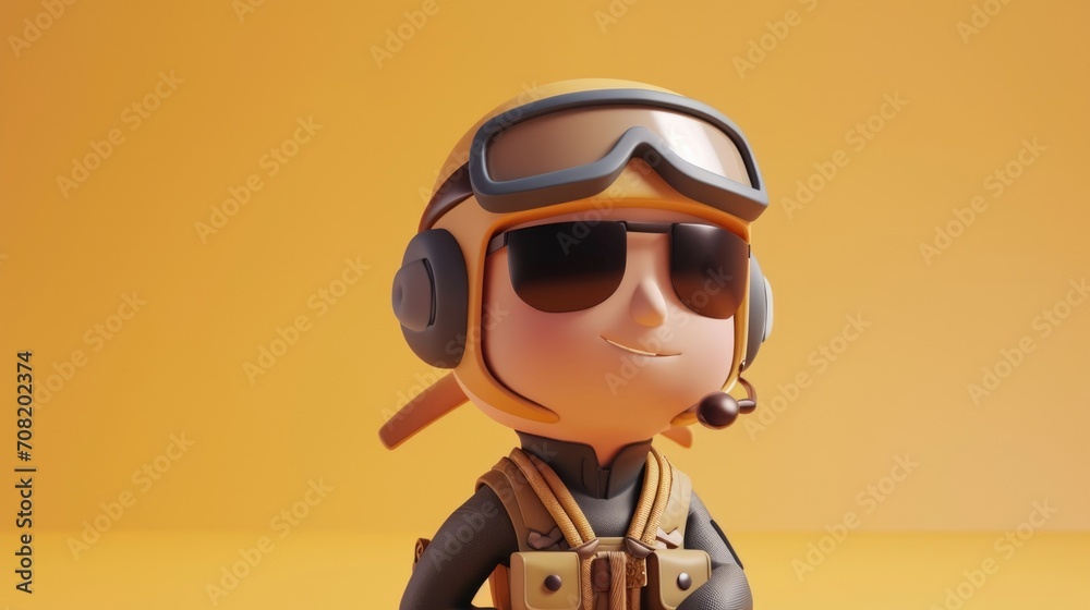 Cartoon digital avatars of Flight Commander Cartoon digital avatars of Flight Commander