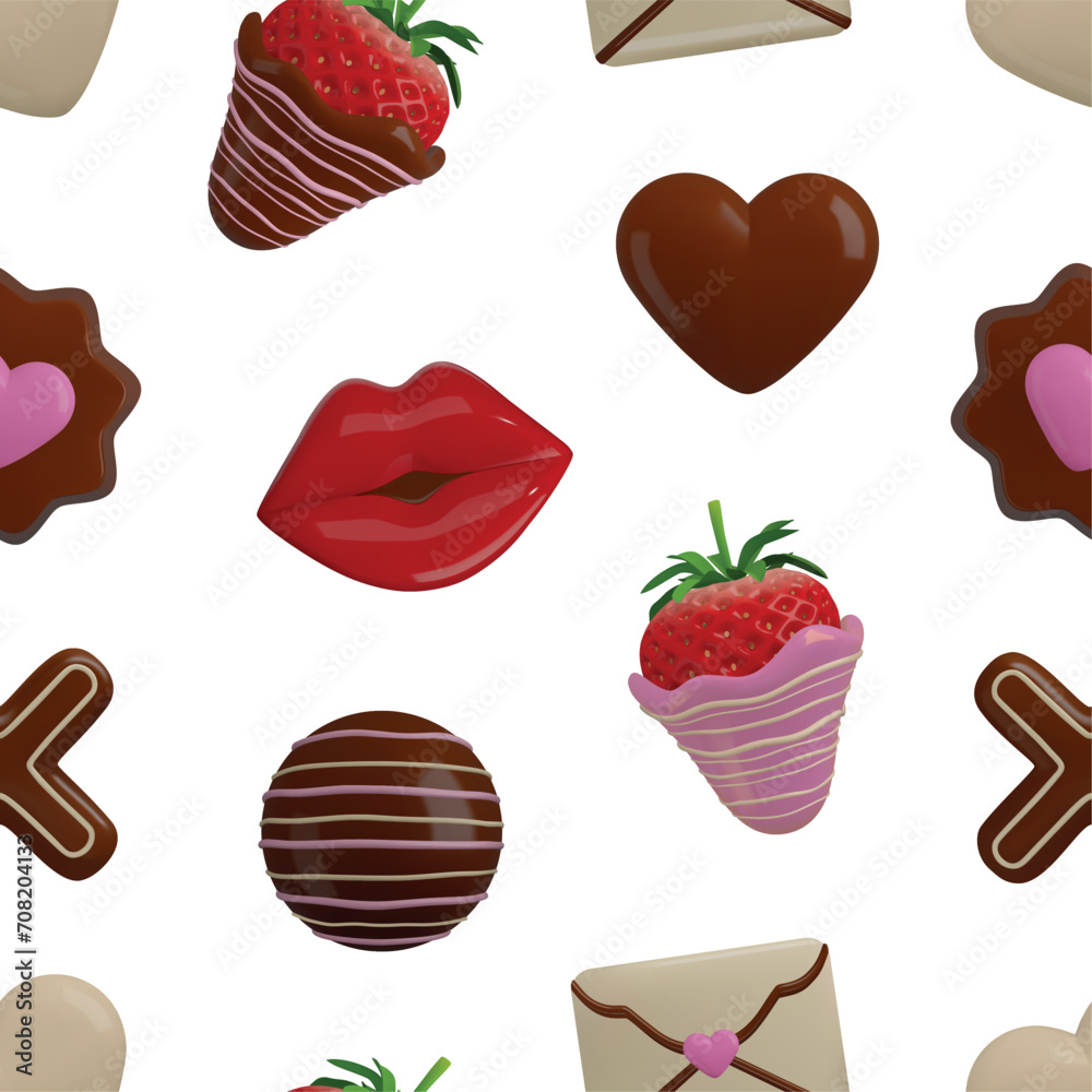 Fototapeta premium valentine seamless texture. seamless pattern with valentine's day chocolates