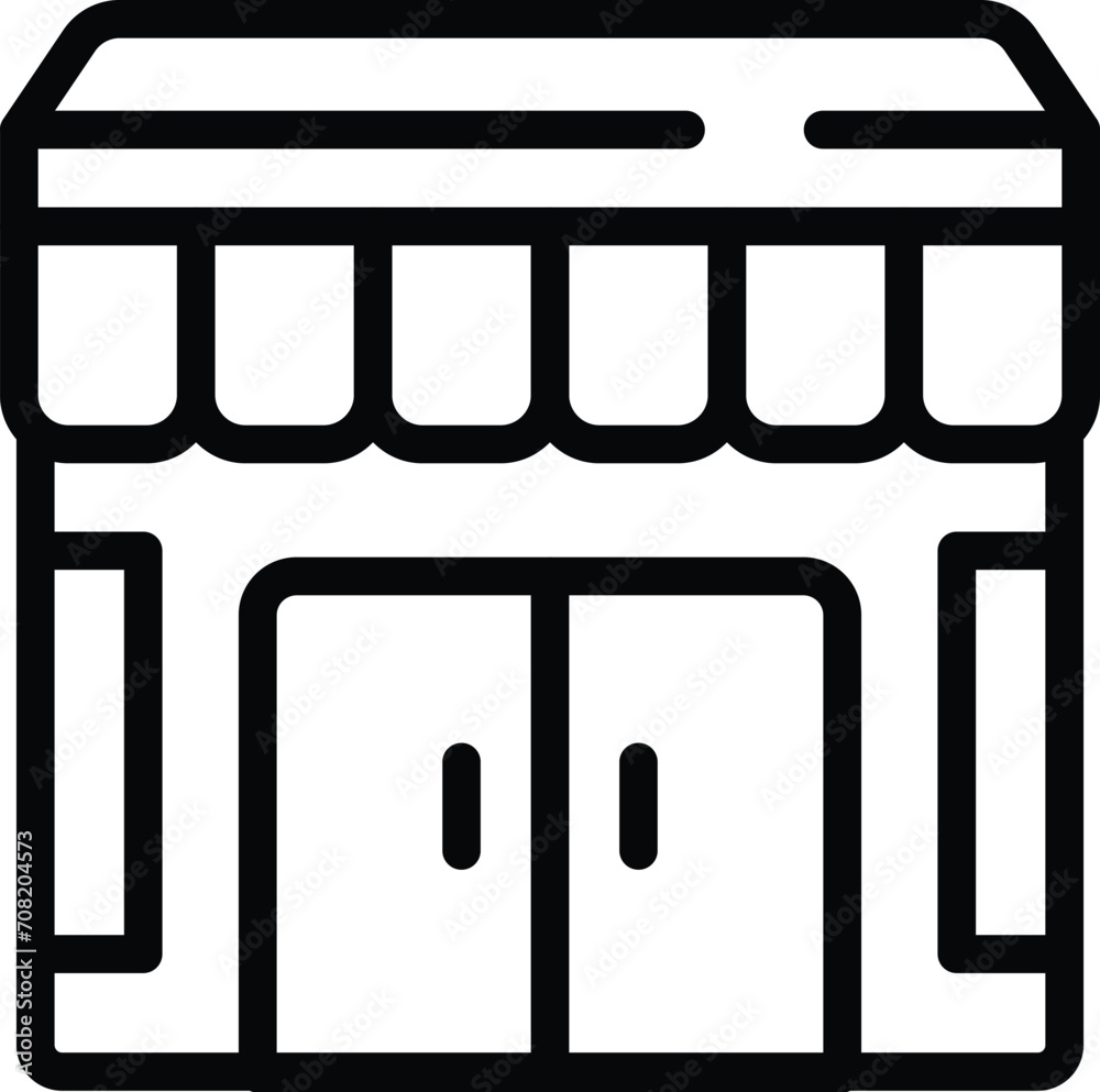 Street front outlet icon outline vector. Adult cart fashion. Dark urban Street front outlet icon outline vector. Adult cart fashion. Dark urban