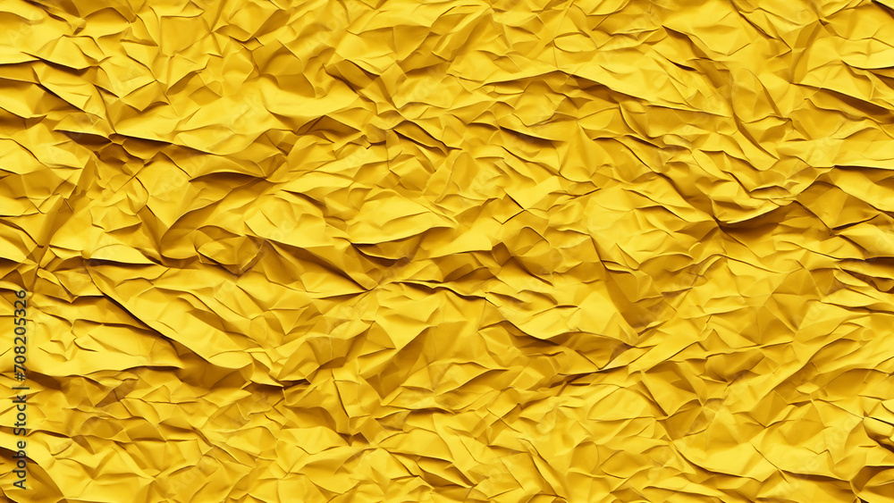 Wrinkled yellow paper texture - Generative AI Wrinkled yellow paper texture - Generative AI