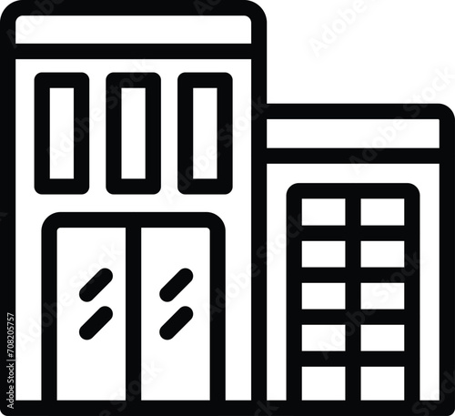 Hypermarket building icon outline vector. Interior retail. Center shopping