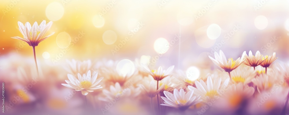 Nature background of beautiful colorful flower field. Summer flowers in meadow. Spring nature. Floral background, banner, card, backdrop Nature background of beautiful colorful flower field. Summer flowers in meadow. Spring nature. Floral background, banner, card, backdrop