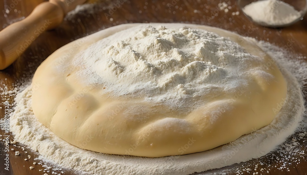 Pizza Dough on Flour Pizza Dough on Flour