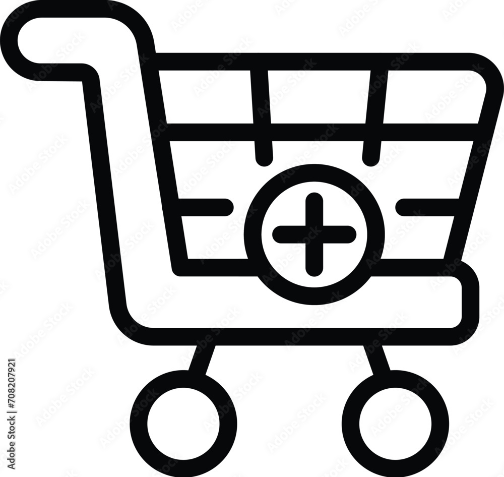 Mall shop cart icon outline vector. Shelf market interior. Customer outlet