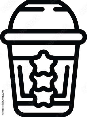 Cooled iced drink icon outline vector. Coffee cup. Frosty cream