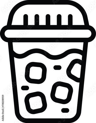 Glass latte icon outline vector. Bar drink coffee. Slender java