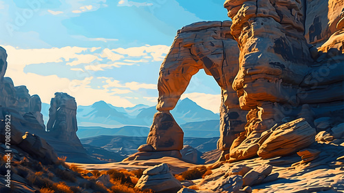 unique rock shapes in the desert photo