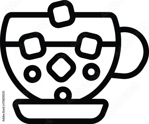 Iced cold drink icon outline vector. Americano coffee. Coco dark dairy
