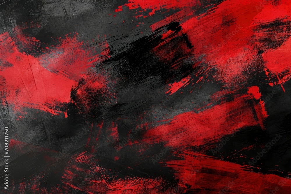 Old bright red paint surface wide texture. Dark scarlet color gloomy grunge abstract background - obrazy, fototapety, plakaty 