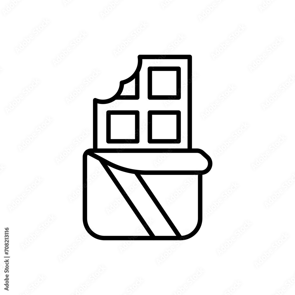 Chocolate outline icons, minimalist vector illustration ,simple transparent graphic element .Isolated on white background Chocolate outline icons, minimalist vector illustration ,simple transparent graphic element .Isolated on white background