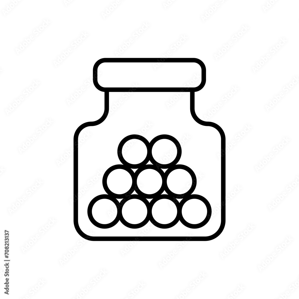 Candy jar outline icons, minimalist vector illustration ,simple transparent graphic element .Isolated on white background Candy jar outline icons, minimalist vector illustration ,simple transparent graphic element .Isolated on white background